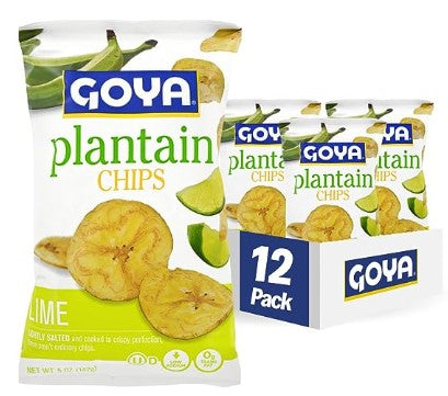 Goya Plantain Chips LIME flavor 12/5oz