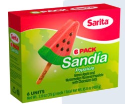 Sarita Watermelon W/Apple & Chocolate Dots Popsicle 12x19.2oz