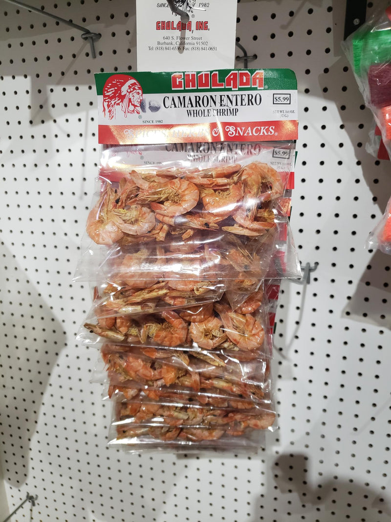 Chulada Camaron Natural Entero (Whole Shrimp) 12 units (Sold by the case)