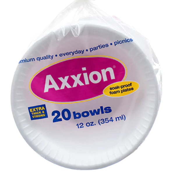 AXXION 30R-Foam Bowl 24oz -- 48 bags/10 counts (480 total bowlsl) (Sold by the case)