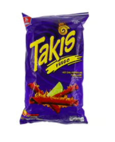 Barcel Takis Fuego Hot Chili Pepper and lime 12/9.8oz (sold by the case)
