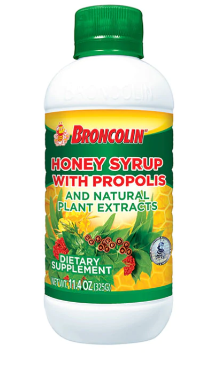 Broncolin Jarabe C/Propoleo (Honey Syrup with Propolis-green top) (Sold by each)