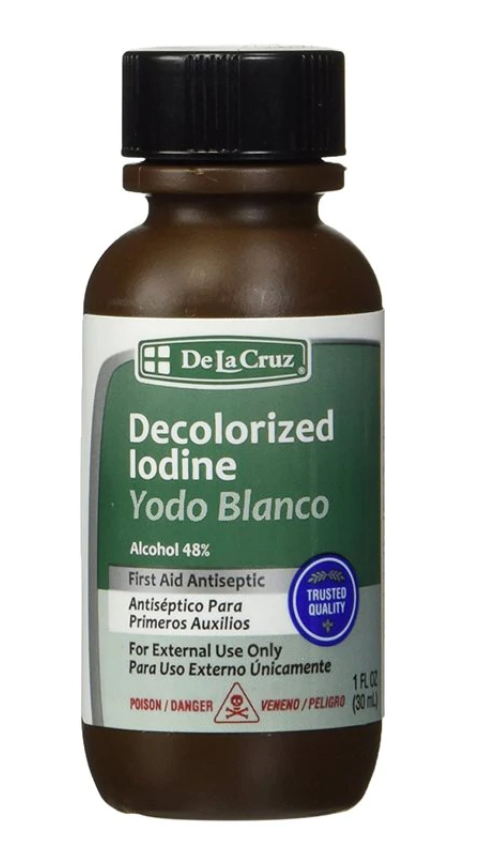 De la Cruz Yodo Blanco(Decolorized Iodine)  (Sold by each)