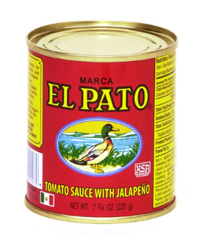 El Pato Salsa Tomate c/Jalapeno 48 units 7.75 oz (lata roja) (Sold by the case)