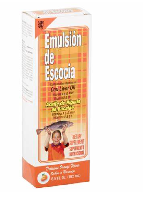 Emulsion Escocia (Cod Liver Oil) Orange Naranja 6.5 oz (Sold by each)