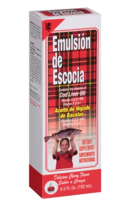 Emulsion de Escocia (Cod Liver Oil) Cherry 6.5oz  (Sold by each)