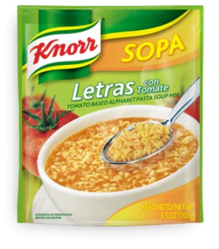 Knorr Sopa Letras/Letters 12/3.5oz (Sold by the case)