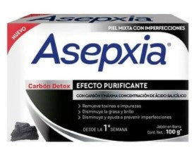 Jabon Asepxia Charcoal (black/negro) pack of 2 (Sold by each)